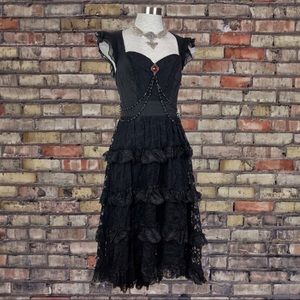 Spin Doctor by Hell Bunny Vampire Witch Gothic Ball Prom Black Dress